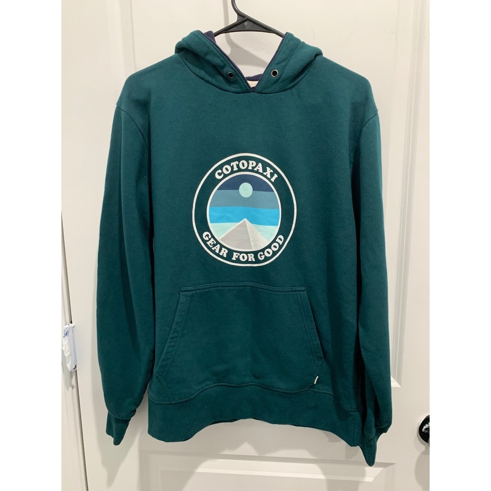 Cotopaxi Gear For Good Teal Green Graphic Pullover Hoodie Mens Medium